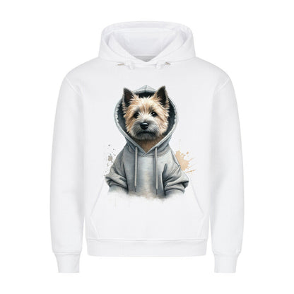 Premium Hoodie "Hooded Cairn Terrier" Weiß – hunde-shirt.de