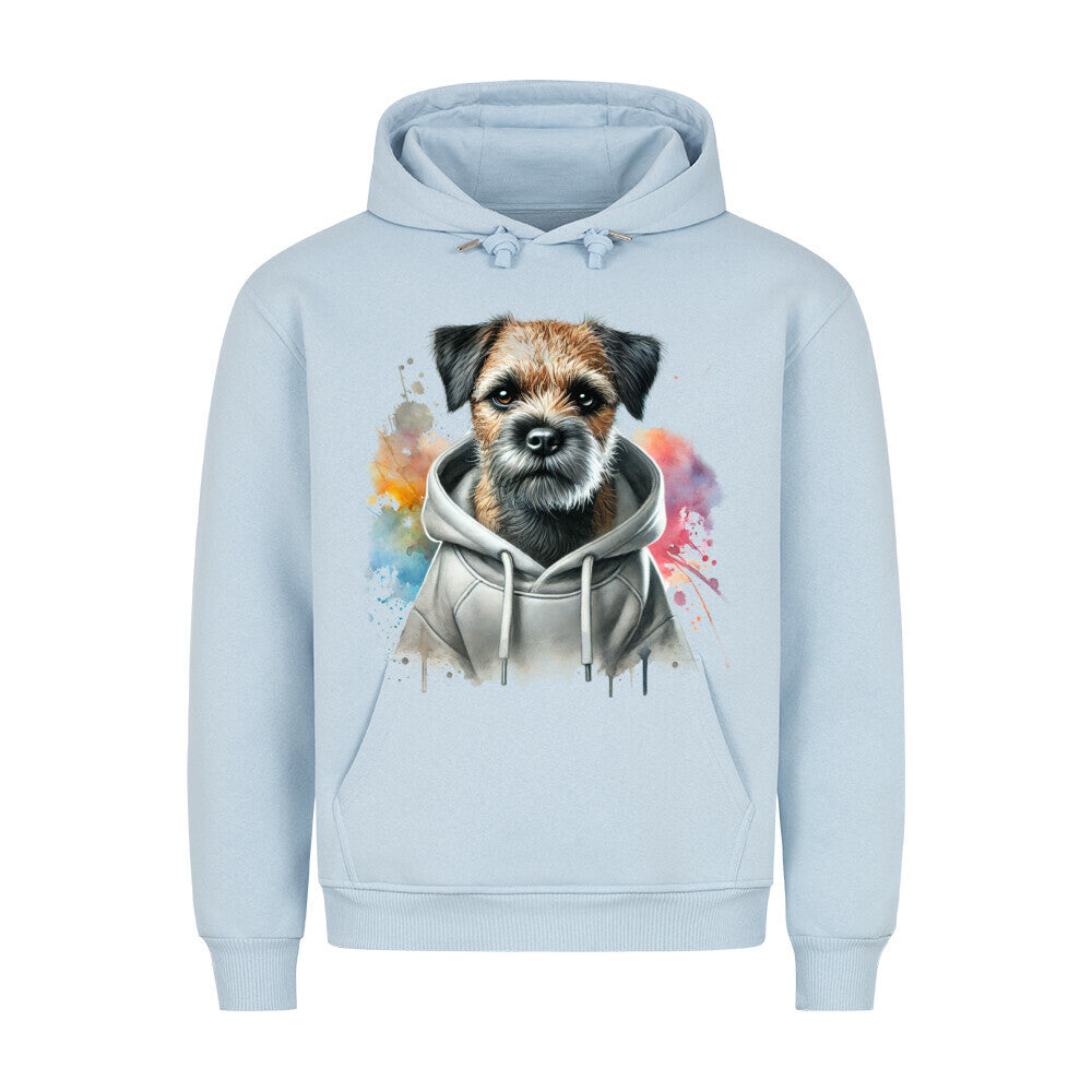 Premium Hoodie "Hooded Border Terrier" Babyblau – hunde-shirt.de