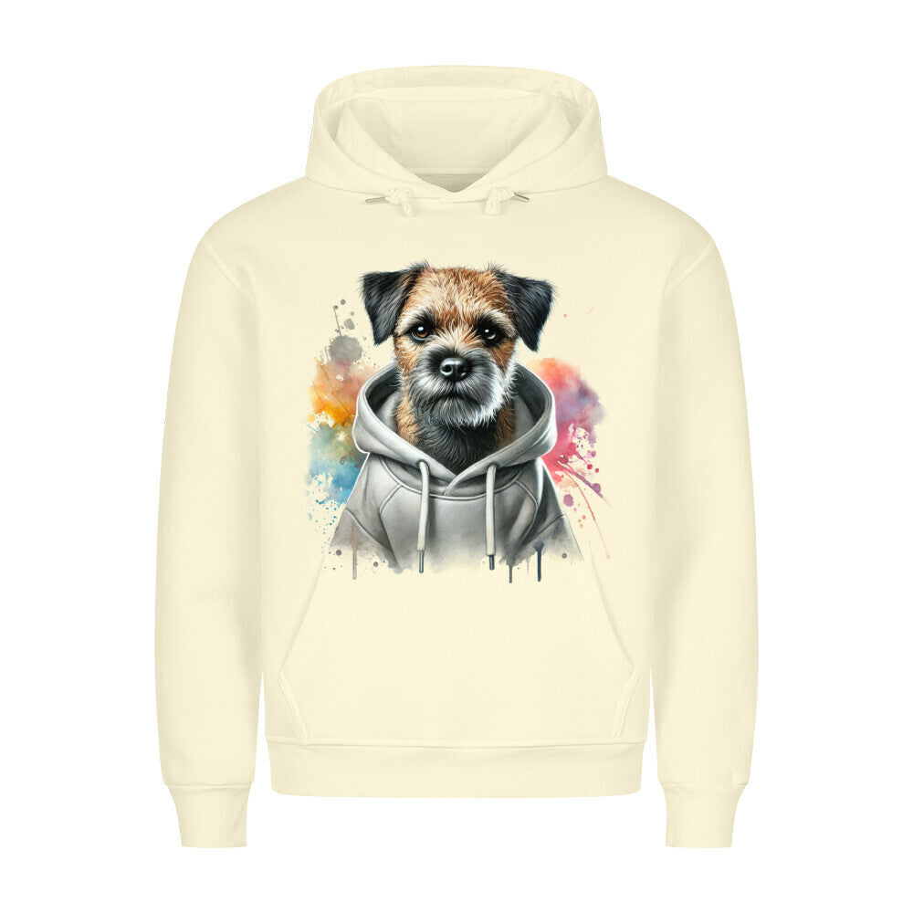 Premium Hoodie "Hooded Border Terrier" Beige – hunde-shirt.de