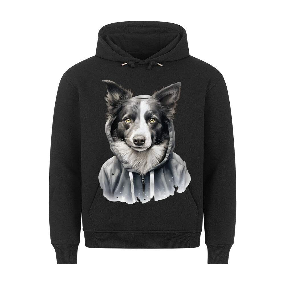 Premium Hoodie "Hooded Border Collie" Schwarz – hunde-shirt.de