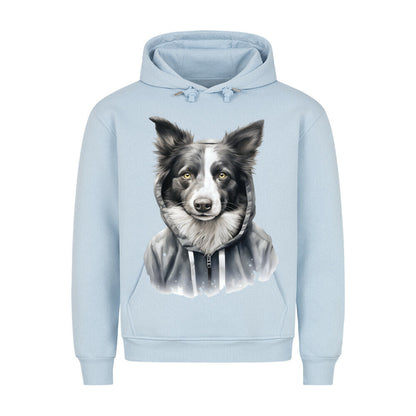 Premium Hoodie "Hooded Border Collie" Babyblau – hunde-shirt.de