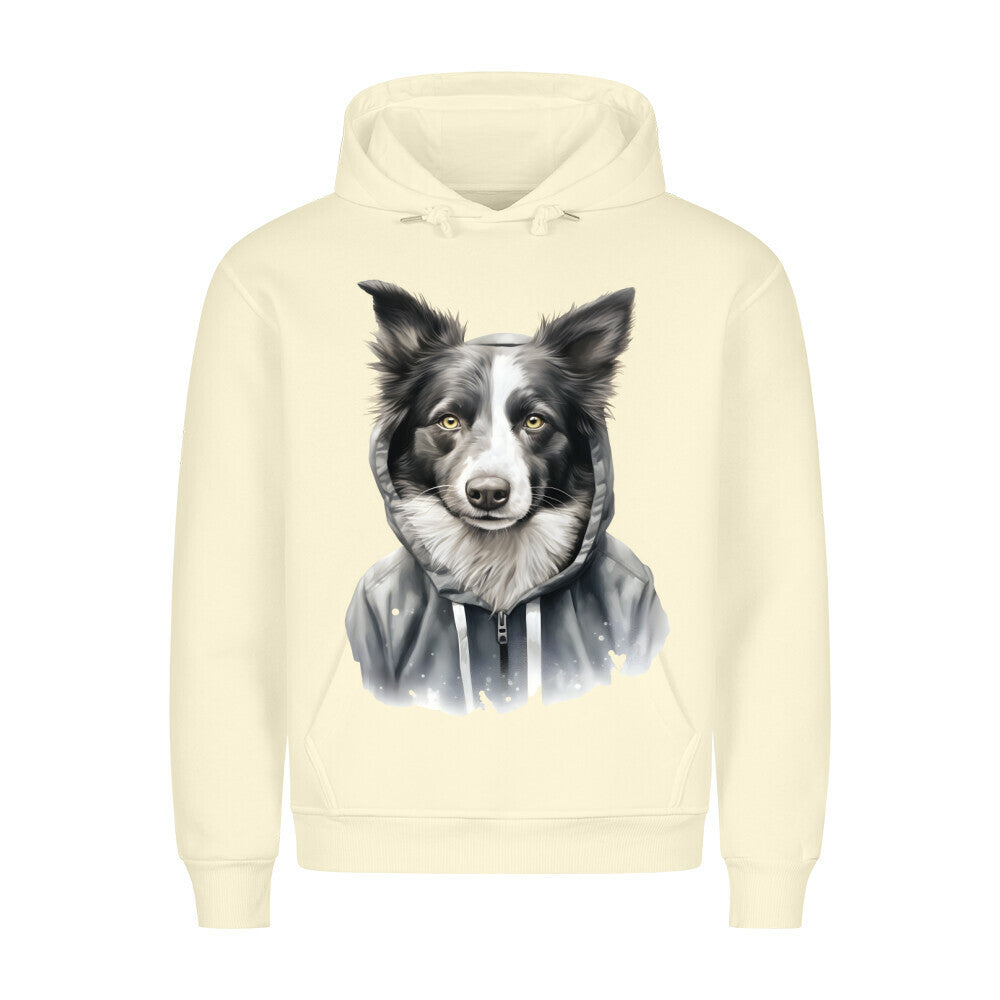 Premium Hoodie "Hooded Border Collie" Beige – hunde-shirt.de