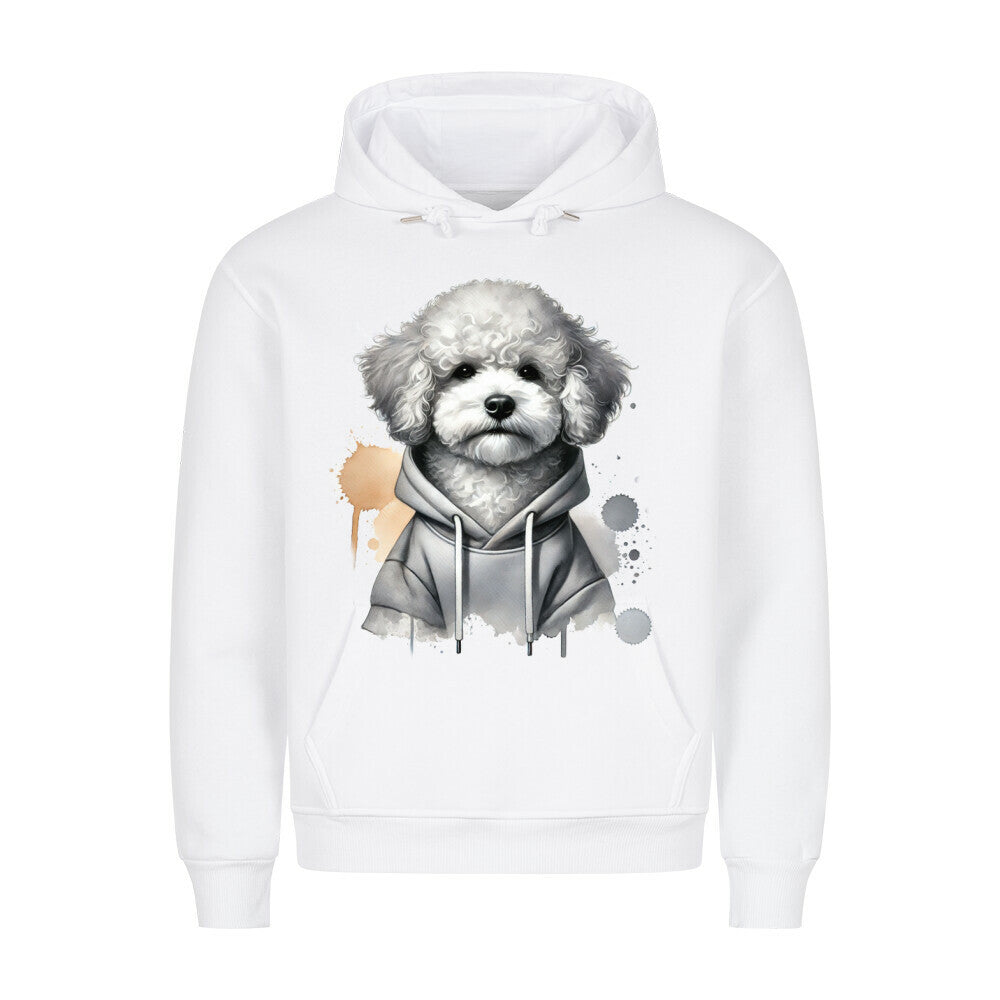 Premium Hoodie "Hooded Bologneser" Weiß – hunde-shirt.de