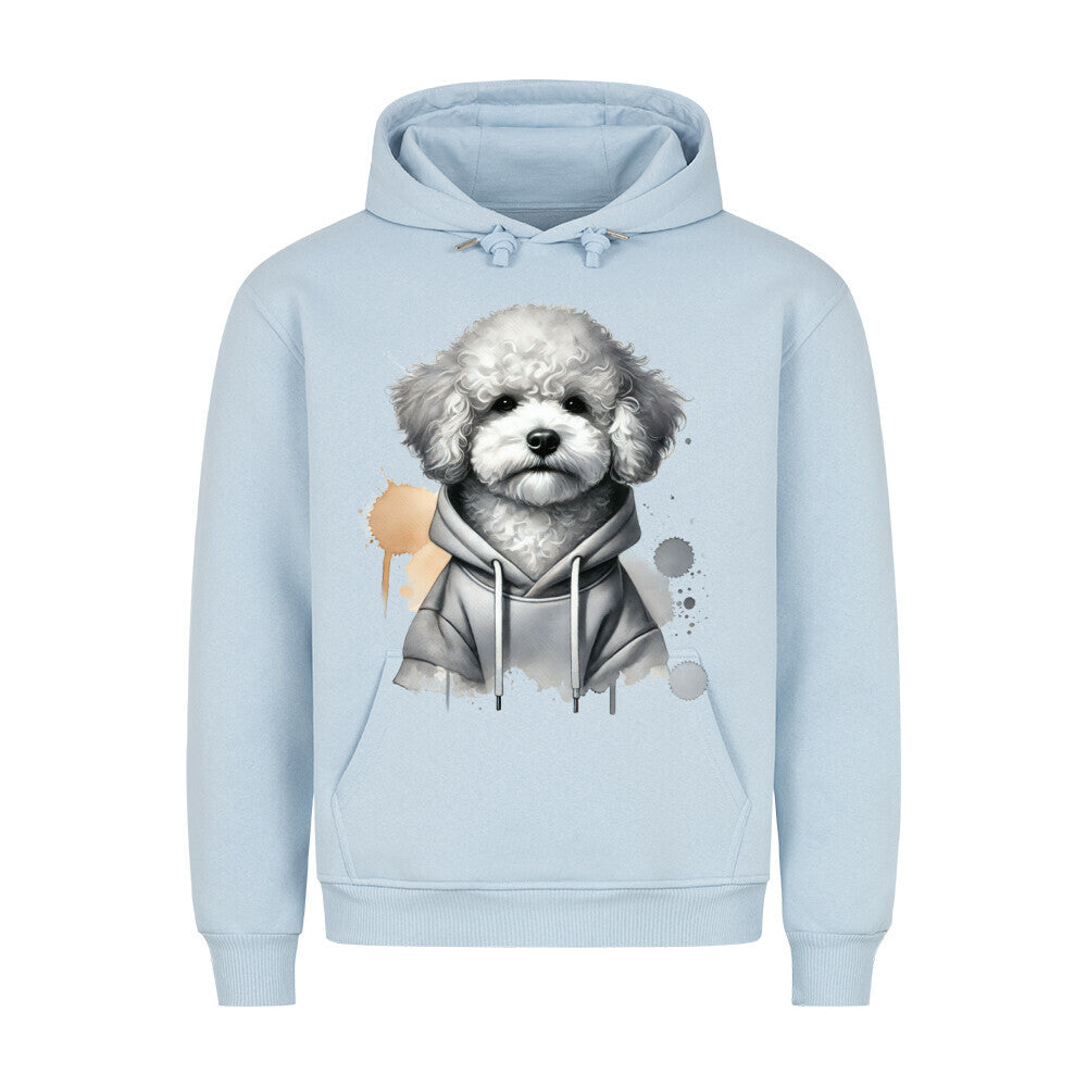 Premium Hoodie "Hooded Bologneser" Babyblau – hunde-shirt.de