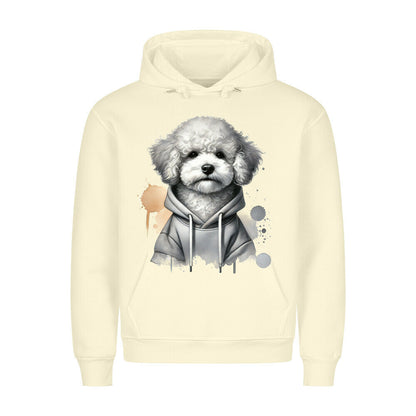 Premium Hoodie "Hooded Bologneser" Beige – hunde-shirt.de