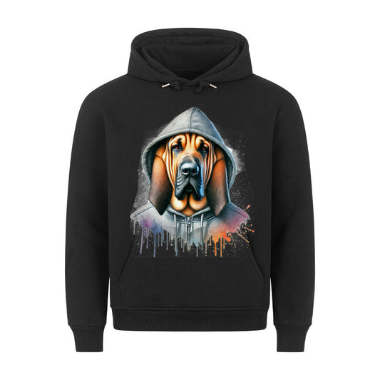 Premium Hoodie "Hooded Bloodhound" Schwarz – hunde-shirt.de