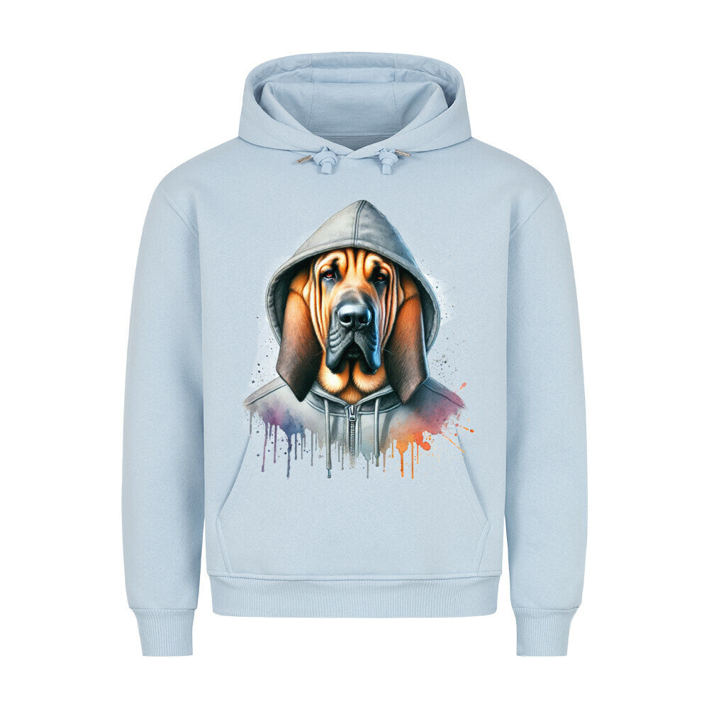 Premium Hoodie "Hooded Bloodhound" Babyblau – hunde-shirt.de