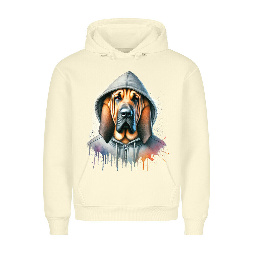 Premium Hoodie "Hooded Bloodhound" Beige – hunde-shirt.de