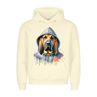 Premium Hoodie "Hooded Bloodhound" Beige – hunde-shirt.de