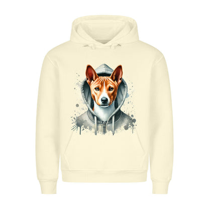 Premium Hoodie "Hooded Basenji" Beige – hunde-shirt.de