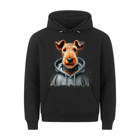 Premium Hoodie "Hooded Airedale Terrier" Schwarz – hunde-shirt.de