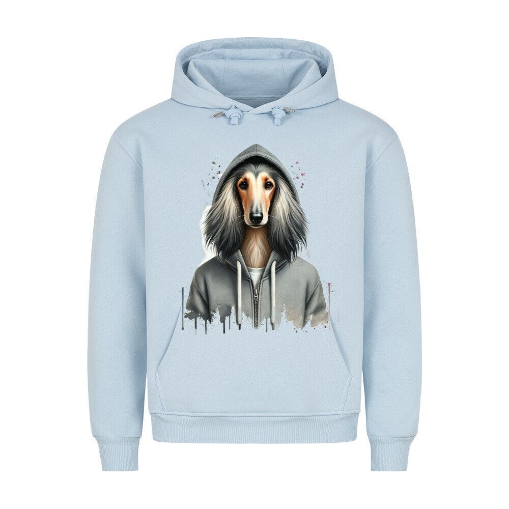 Premium Hoodie "Hooded Afghanischer Windhund" Babyblau – hunde-shirt.de