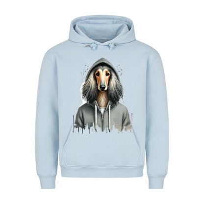 Premium Hoodie "Hooded Afghanischer Windhund" Babyblau – hunde-shirt.de