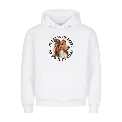 Premium Hoodie "Collie HEART" Weiß – hunde-shirt.de