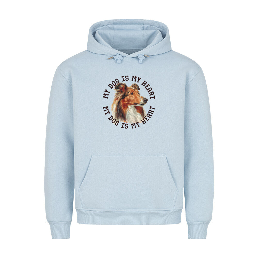 Premium Hoodie "Collie HEART" Babyblau – hunde-shirt.de