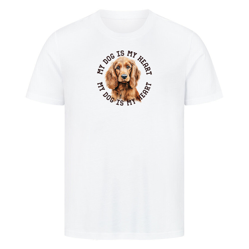 Premium T-Shirt "English Cocker Spaniel HEART" Weiß – hunde-shirt.de