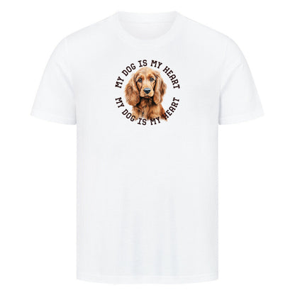 Premium T-Shirt "English Cocker Spaniel HEART" Weiß – hunde-shirt.de