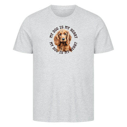 Premium T-Shirt "English Cocker Spaniel HEART" Heather Grey – hunde-shirt.de