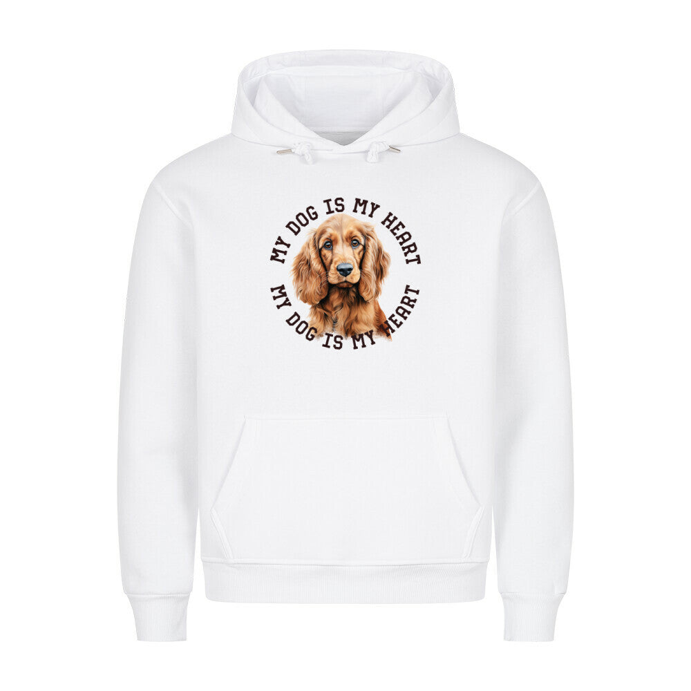 Premium Hoodie "English Cocker Spaniel HEART" Weiß – hunde-shirt.de