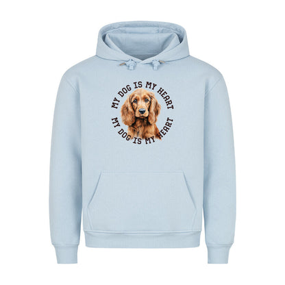 Premium Hoodie "English Cocker Spaniel HEART" Babyblau – hunde-shirt.de