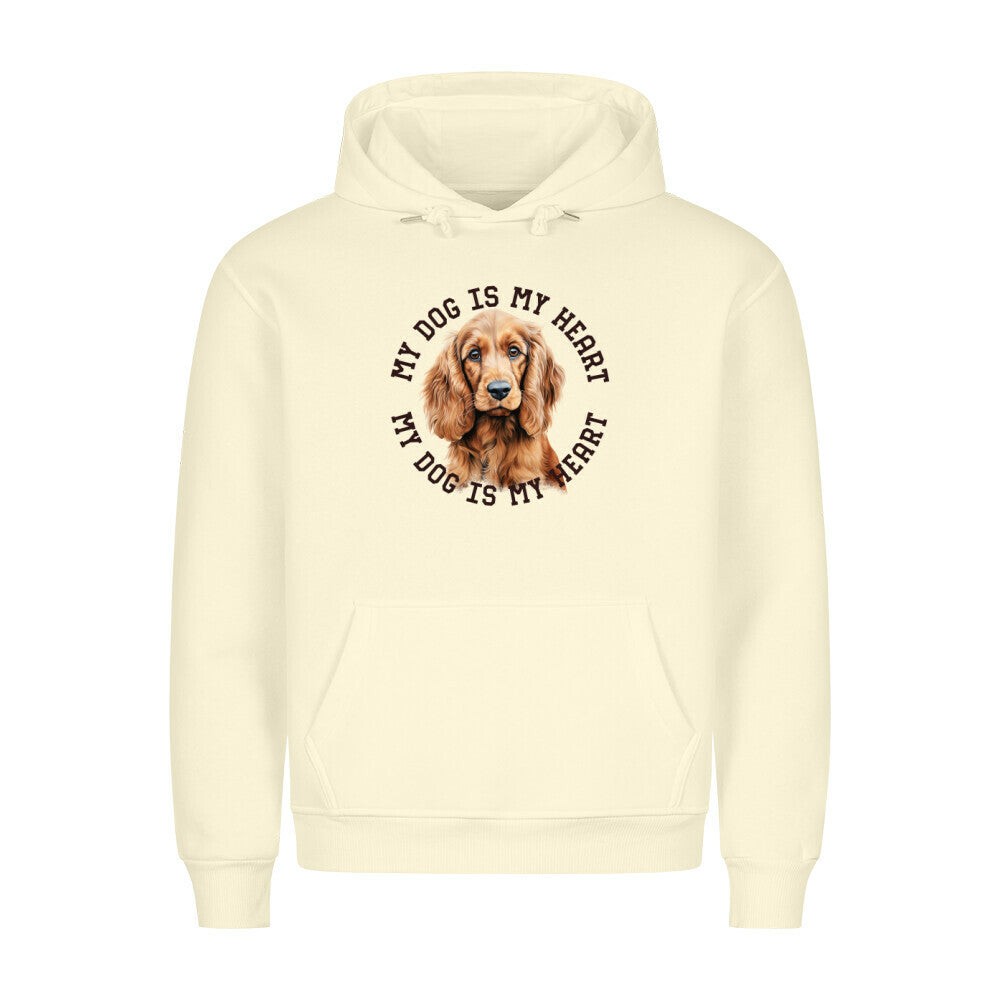 Premium Hoodie "English Cocker Spaniel HEART" Beige – hunde-shirt.de
