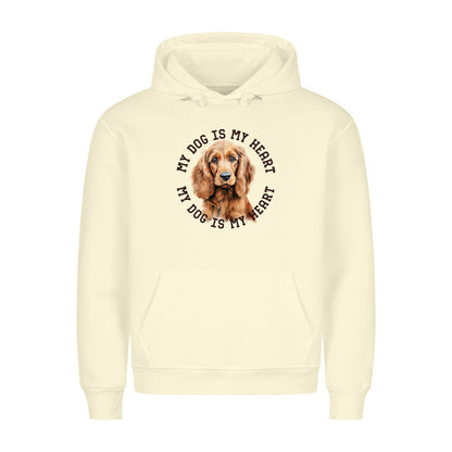 Premium Hoodie "English Cocker Spaniel HEART" Beige – hunde-shirt.de