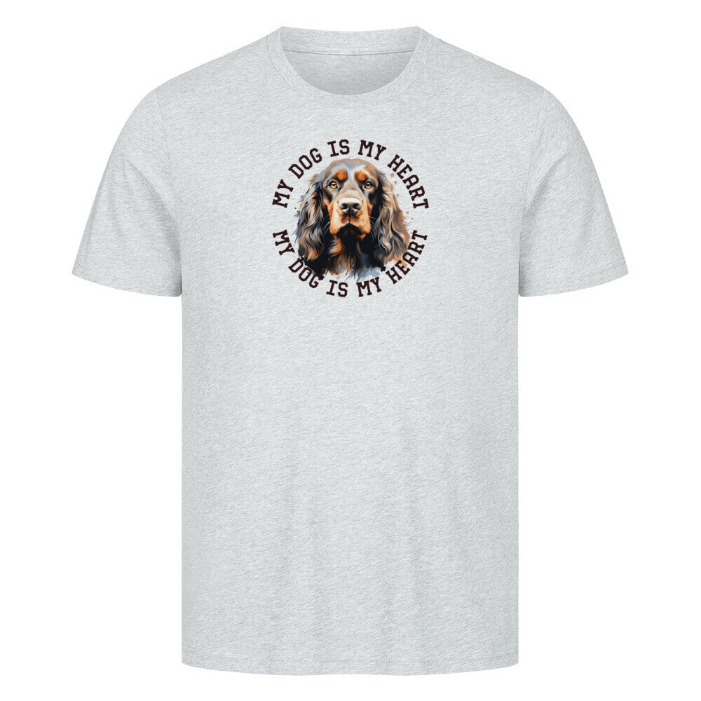 Premium T-Shirt "Cocker Spaniel HEART" Heather Grey – hunde-shirt.de