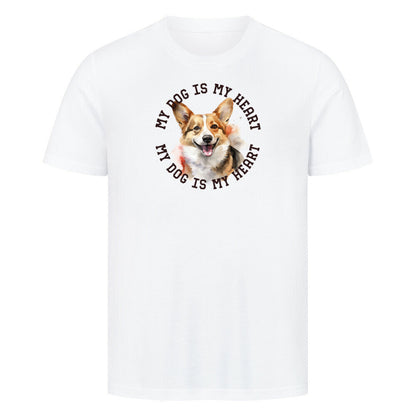 Premium T-Shirt "Welsh Corgi Cardigan HEART" Weiß – hunde-shirt.de