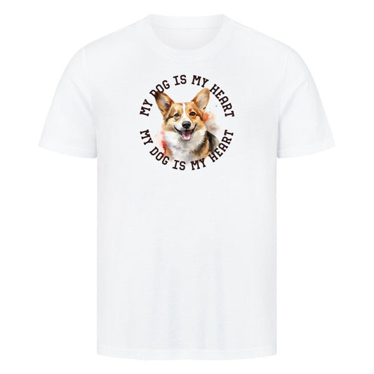 Premium T-Shirt "Welsh Corgi Cardigan HEART" Weiß – hunde-shirt.de