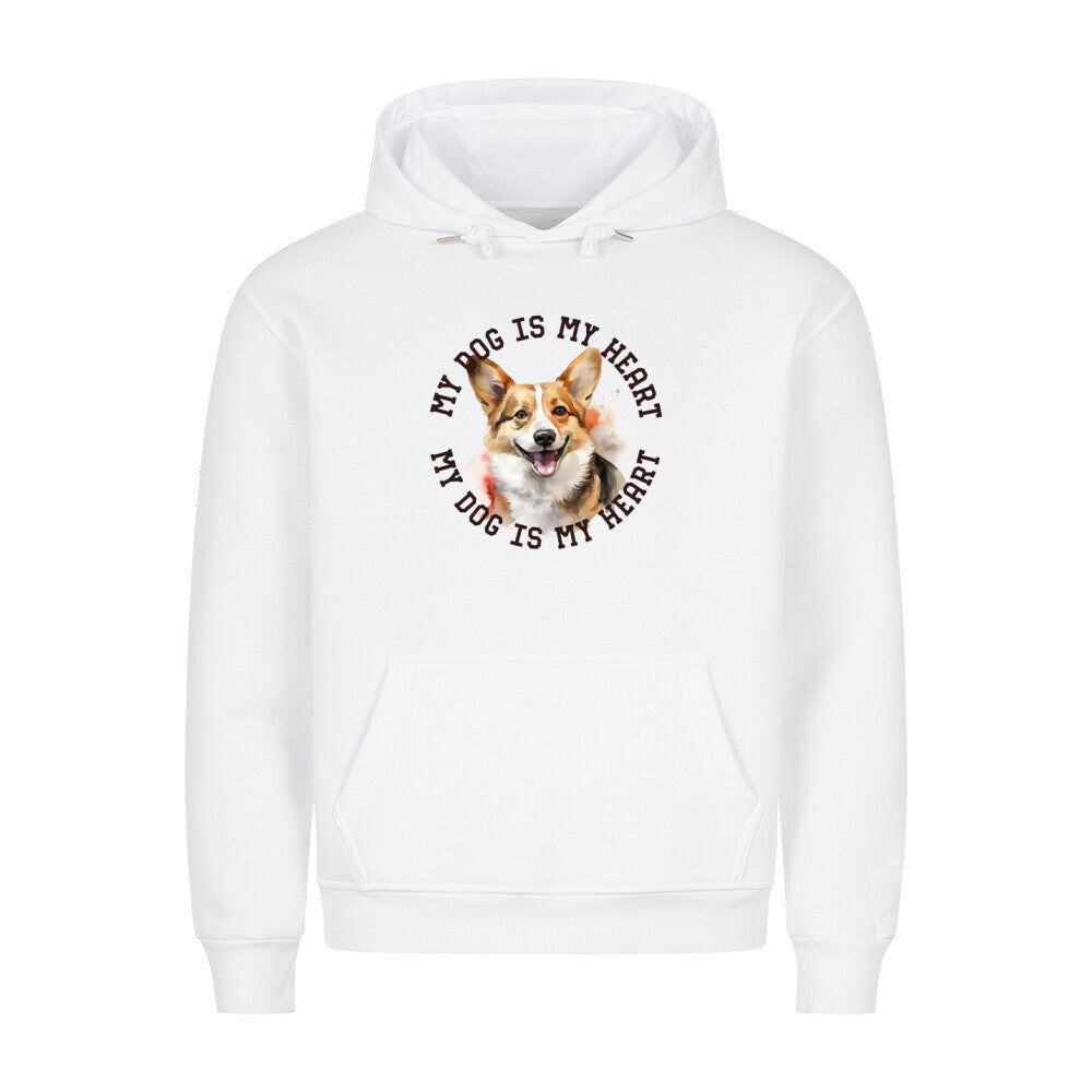 Premium Hoodie "Welsh Corgi Cardigan HEART" Weiß – hunde-shirt.de
