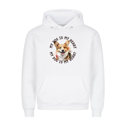 Premium Hoodie "Welsh Corgi Cardigan HEART" Weiß – hunde-shirt.de