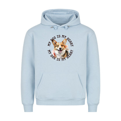 Premium Hoodie "Welsh Corgi Cardigan HEART" Babyblau – hunde-shirt.de