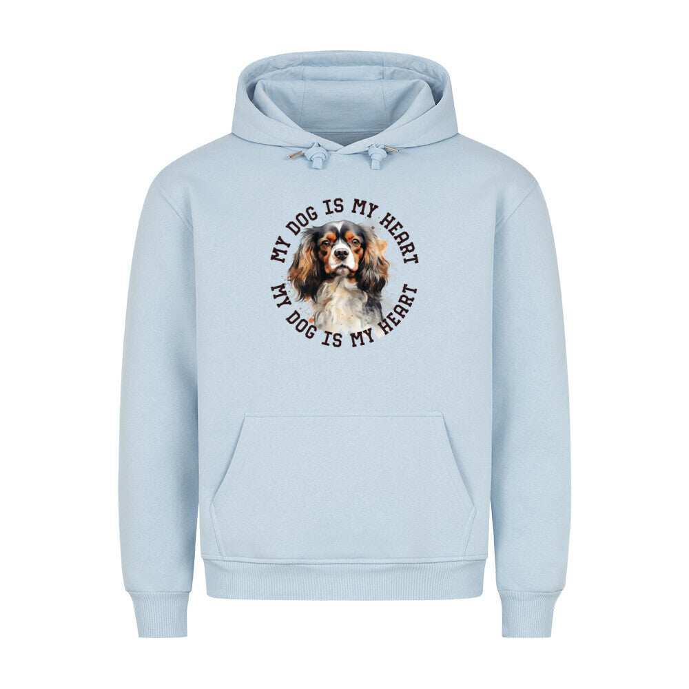 Premium Hoodie "American Cocker Spaniel HEART" Babyblau – hunde-shirt.de