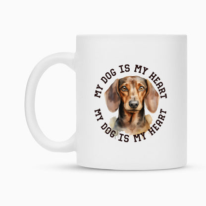 Tasse "Kurzhaar Dackel HEART" – hunde-shirt.de