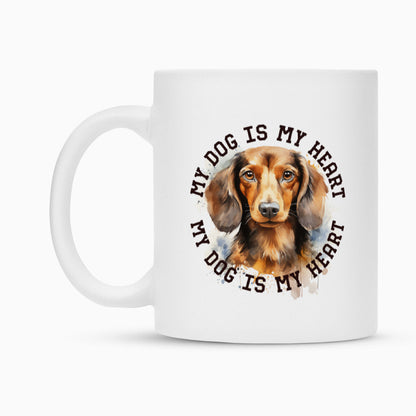 Tasse "Langhaar Dackel HEART" – hunde-shirt.de