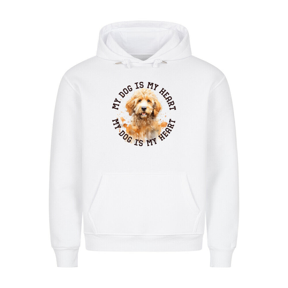 Premium Hoodie "Golden Doodle HEART" Weiß – hunde-shirt.de