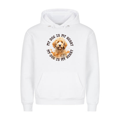 Premium Hoodie "Golden Doodle HEART" Weiß – hunde-shirt.de