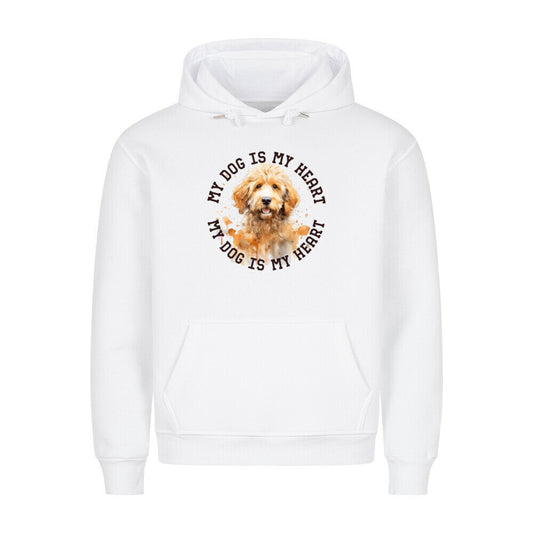 Premium Hoodie "Golden Doodle HEART" Weiß – hunde-shirt.de