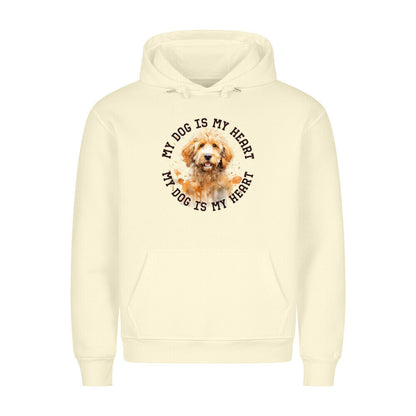 Premium Hoodie "Golden Doodle HEART" Beige – hunde-shirt.de