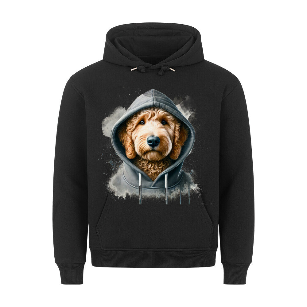 Premium Hoodie "Golden Doodle Hooded" Schwarz – hunde-shirt.de