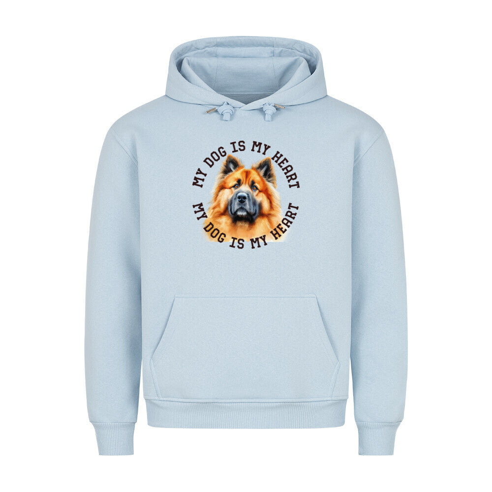 Premium Hoodie "Eurasier HEART" Babyblau – hunde-shirt.de