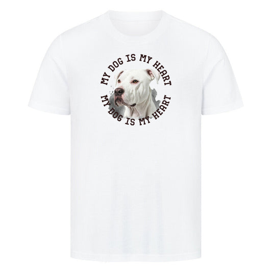 Premium T-Shirt "Dogo Argentino HEART" Weiß – hunde-shirt.de