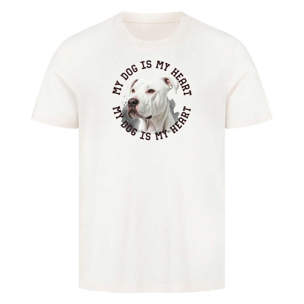 Premium T-Shirt "Dogo Argentino HEART" Natural Raw – hunde-shirt.de