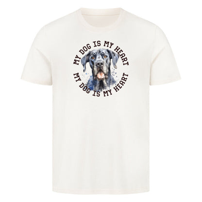 Premium T-Shirt "Deutsche Dogge HEART" Natural Raw – hunde-shirt.de