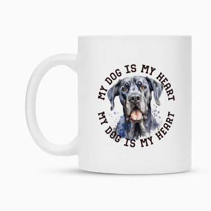 Tasse "Deutsche Dogge HEART" – hunde-shirt.de