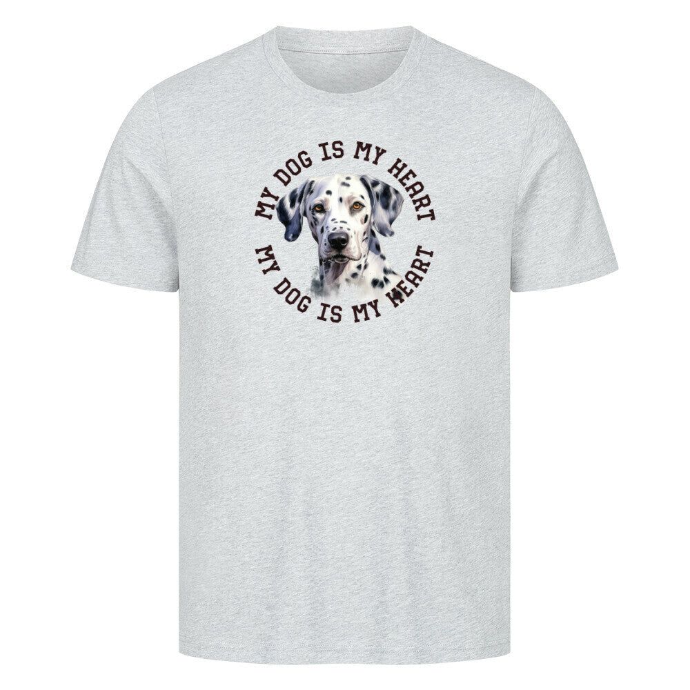 Premium T-Shirt "Dalmatiner HEART" Heather Grey – hunde-shirt.de