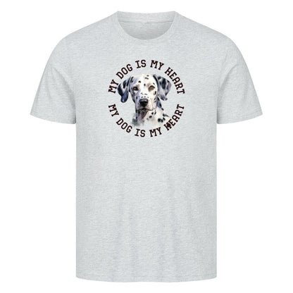 Premium T-Shirt "Dalmatiner HEART" Heather Grey – hunde-shirt.de