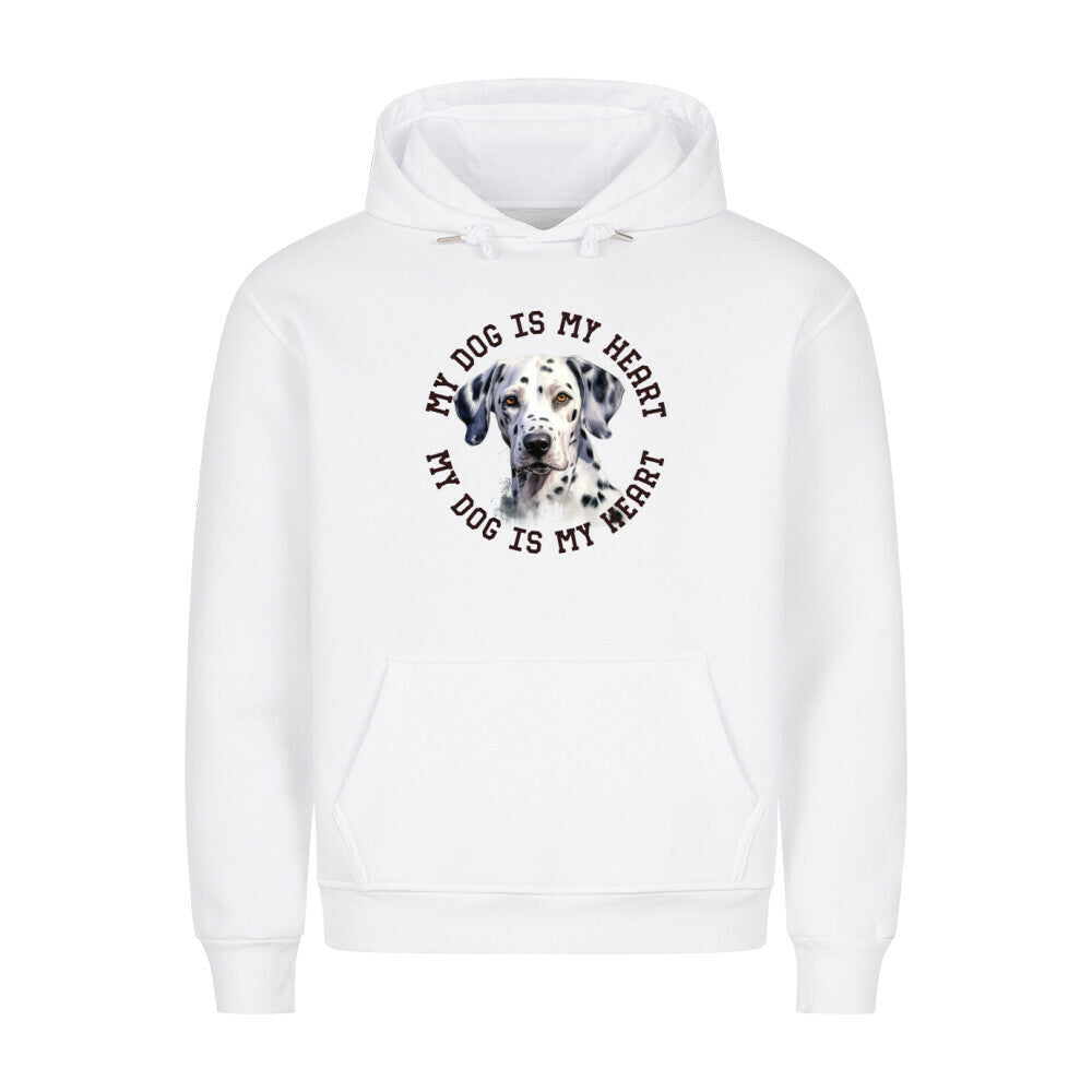 Premium Hoodie "Dalmatiner HEART" Weiß – hunde-shirt.de