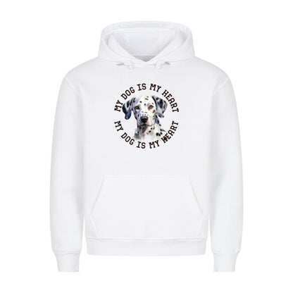 Premium Hoodie "Dalmatiner HEART" Weiß – hunde-shirt.de