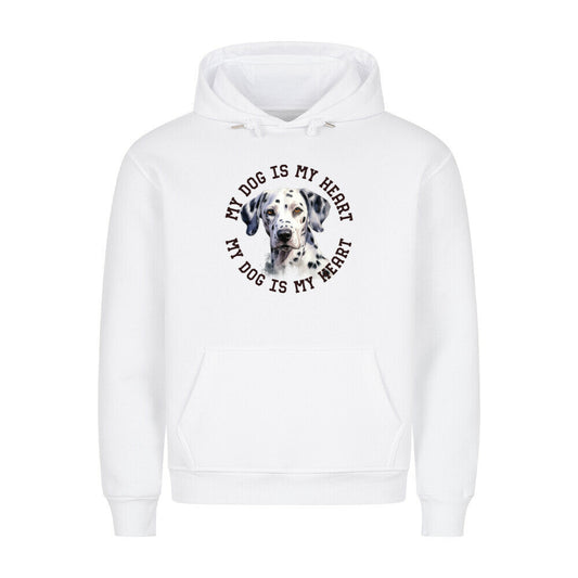 Premium Hoodie "Dalmatiner HEART" Weiß – hunde-shirt.de